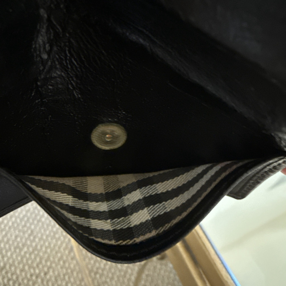 Burberrys Nova Check Key Holder Black Leather Vintage Retro - Picture 6 of 7